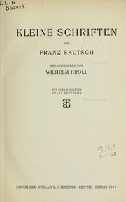 Cover of: Kleine Schriften by Franz Skutsch