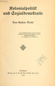 Cover of: Kolonialpolitik und Sozialdemokratie by Gustav Noske