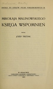 Księga wspomnien by Mikołaj Malinowski
