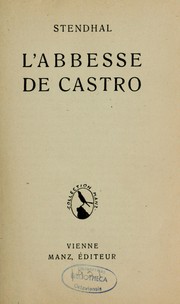 Cover of: L'Abbesse de Castro by Stendhal