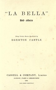 Cover of: "La bella" by Egerton Castle