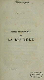 Cover of: La bruyère: notice biographique