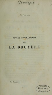 Cover of: La bruyère by Gustave Marie Joseph Servois