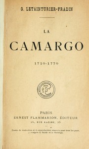 Cover of: La Camargo, 1710-1770