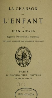 Cover of: La chanson de l'enfant