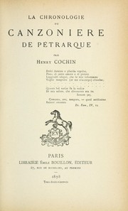 Cover of: La chronologie du Canzoniere de Pétrarque