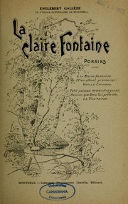 Cover of: La claire fontaine: poésies