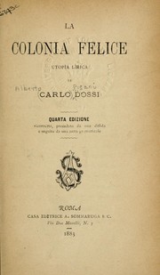 Cover of: La colonia felice by Alberto Pisani Dossi, Alberto Pisani Dossi