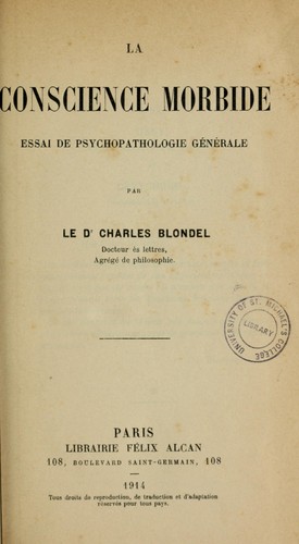 La Conscience Morbide 1914 Edition Open Library