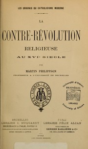 Cover of: La contre-révolution religieuse au XVIe siècle