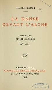 Cover of: La danse devant l'arche by Henri Franck