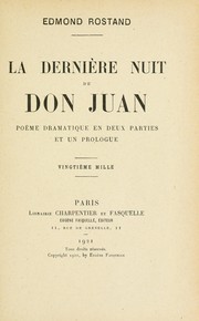 Cover of: La dernière nuit de don Juan by Edmond Rostand