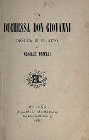 Cover of: La duchessa don Giovanni: dramma in un atto