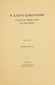 Cover of: A lady's limitations by George Lansing Raymond