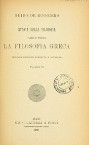 Cover of: La filosofia greca