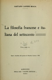 Cover of: La filosofia francese e italiana del settecento