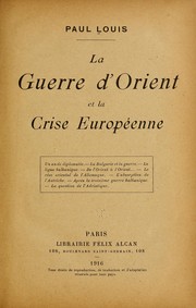 Cover of: La guerre d'Orient et la crise européenne ...