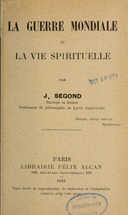 Cover of: La guerre mondiale et la vie spirituelle