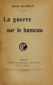Cover of: La guerre sur le hameau