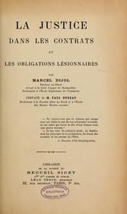 La justice dans les contrats et les obligations lésionnaires by Marcel Dijol