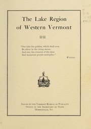 Cover of: The lake region of western Vermont.