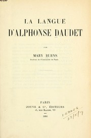 Cover of: La langue d'Alphonse Daudet
