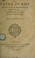 Cover of: La letre [sic] dv Roy