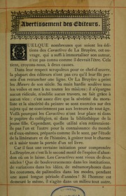 Cover of: Les caractères, ou, Les moeurs de ce siècle