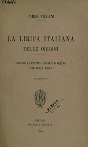 Cover of: La lirica italiana delle origini