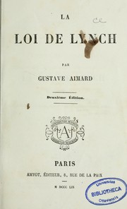 Cover of: La loi de Lynch