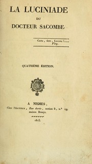 Cover of: La Luciniade du docteur Sacombe