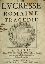 Cover of: La Lvcresse romaine: tragedie
