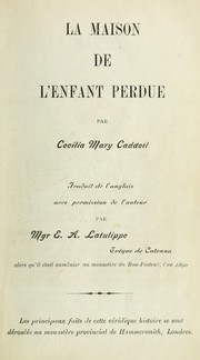 Cover of: La maison de l'enfant perdue