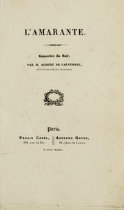 Cover of: L'amarante by Calvimont, Jean Baptiste Albert vicomte de
