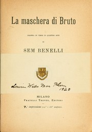 Cover of: La maschera di Bruto: dramma in versi in quattro atti