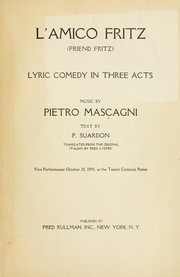 Cover of: L' amico Fritz by Pietro Mascagni