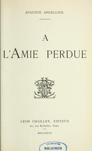 Cover of: A l'amie perdue