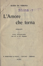 Cover of: L'amore che torna by Guido da Verona, Guido da Verona