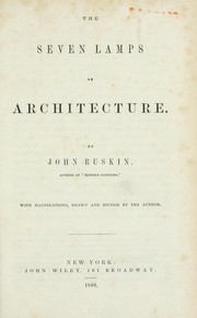 Cover of: The seven lamps of architecture