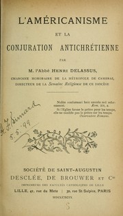 Cover of: L'américanisme et la conjuration antichrétienne