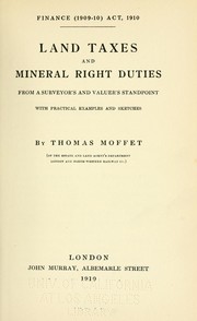 Cover of: Land taxes and mineral right duties from a surveyor's and valuer's standpoint: with practical examples and sketches