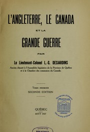 Cover of: L'Angleterre,le Canada et la grande guerre