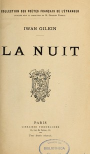Cover of: La nuit by Iwan Gilkin