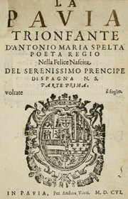 Cover of: La Pavia trionfante by Antonio Maria Spelta