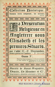 Cover of: La persécusion religieuse en Angleterre sous Elisabeth et les premiers Stuarts