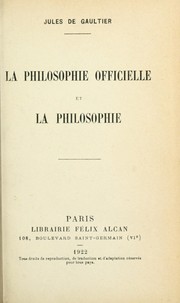 Cover of: La philosophie officielle et la philosophie