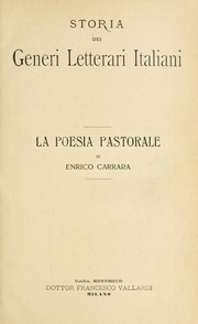 Cover of: La poesia pastorale by Enrico Carrara
