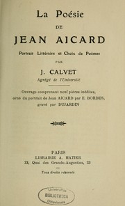 Cover of: La poésie de Jean Aicard