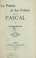Cover of: La Poésie et les poètes devant Pascal