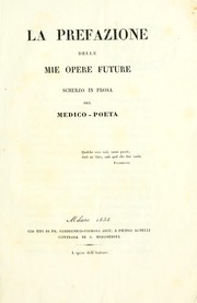 Cover of: La prefazione delle mie opere future: scherzo in prosa